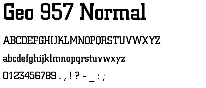 Geo 957 Normal font